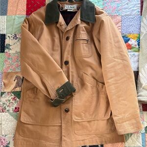L.L. Bean Women’s Field Jacket (Tan with Green Corduroy Collar)
